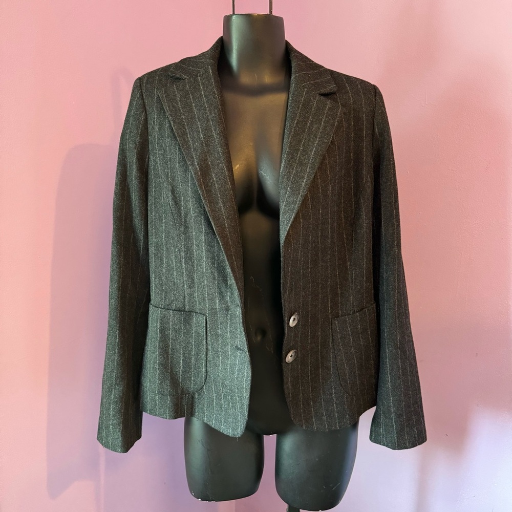 Banana Republic - Dark Gray Wool Pinstripe Vest